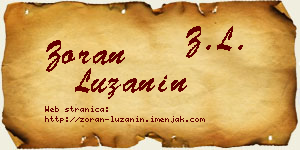 Zoran Lužanin vizit kartica